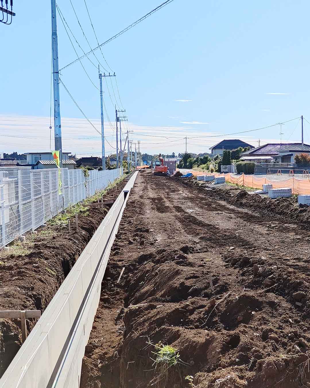 写真:出島用水道路の工事が進捗しています。の写真