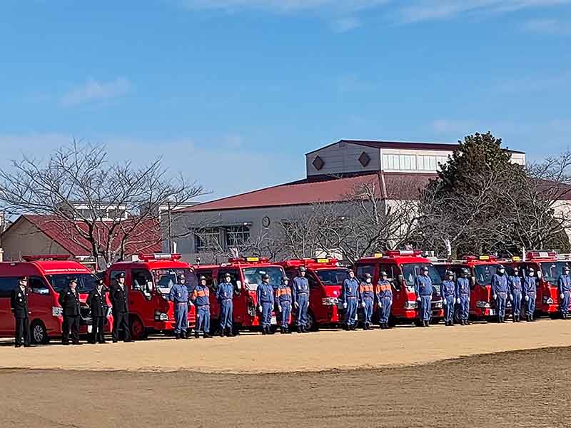 写真:かすみがうら市消防出初め式の写真