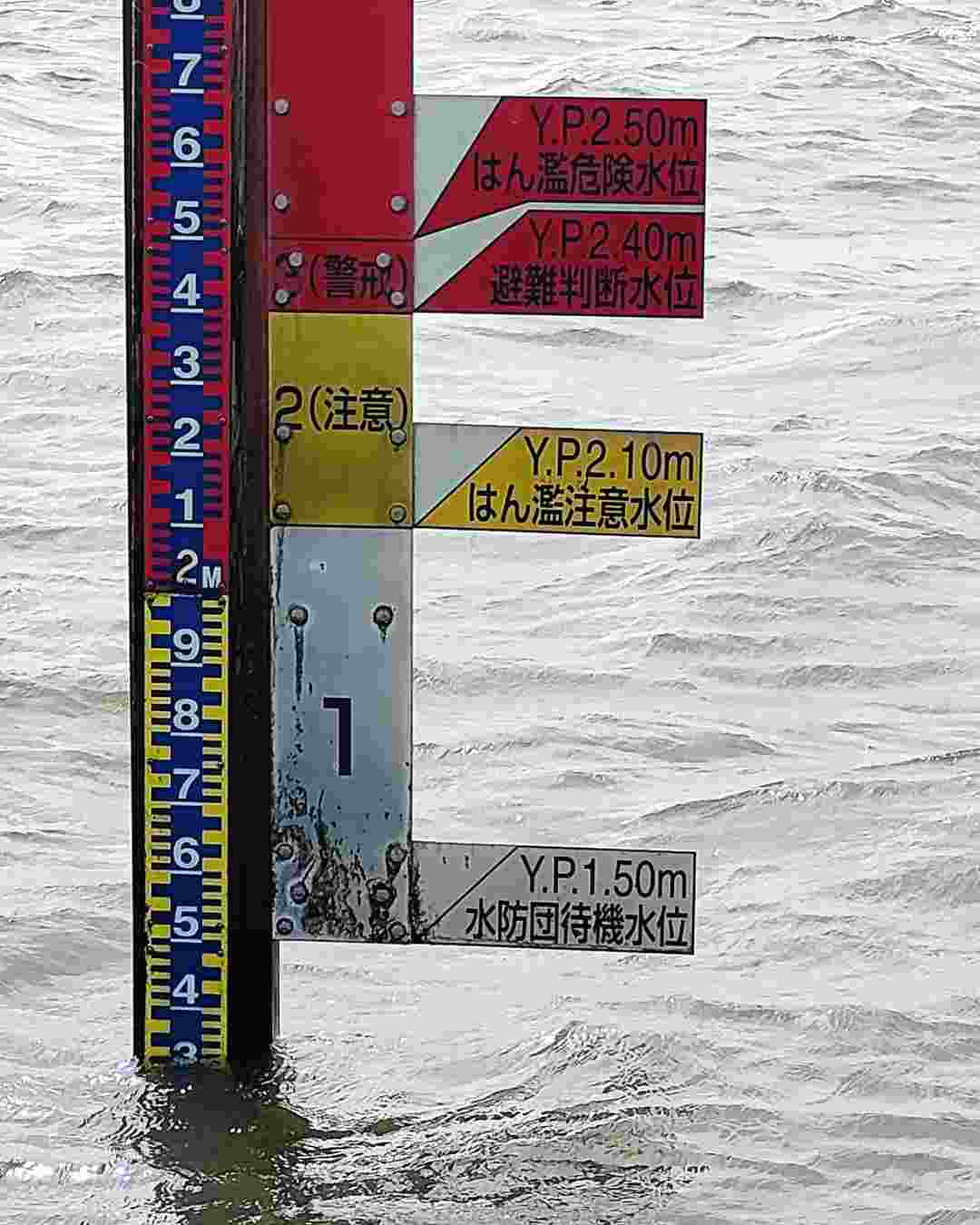 写真:4日朝8時霞ヶ浦歩崎の水位YP